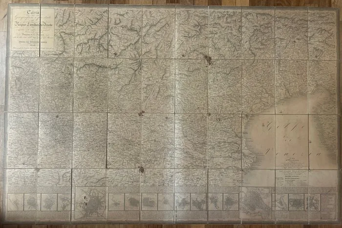 Italy - Kingdom of Lombardy-Venetia; Giovanni Brenna (direzione), C. Pinchetti (disegno), Giuseppe Pezze (incisione) - Carta Geografica e Postale del Regno Lombardo-Veneto Compilata sulle migliori carte generali e - 1821-1850