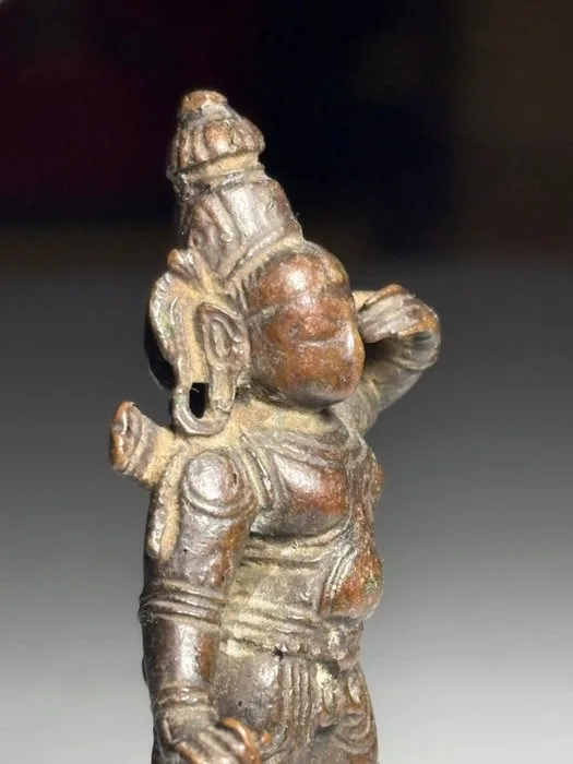 Sculpture, South Indian Bronze Figure of Rama as an Archer – 18th–19th Century - 8.5 cm - Bronze