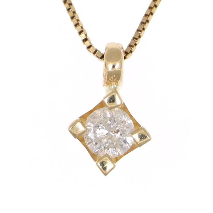 Necklace with pendant - 18 kt. Yellow gold Diamond (Natural)
