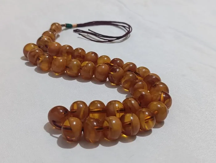 Amber Rosary - 58 cm - Rare Prayer Beads Rosary