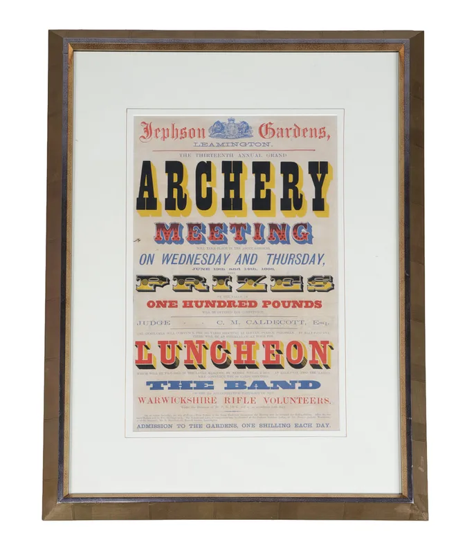 A 19th Century Archery Meeting Poster, Dated 1866