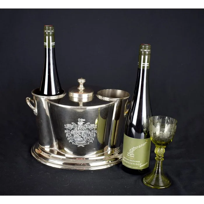 Wine cooler - for two bottles - Silverplated - Champagne cooler