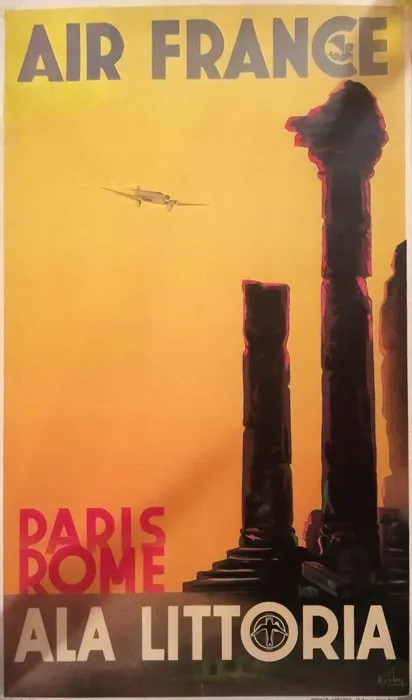 Albert Solon - Air France, Ala Littoria, Paris Rome - 1930s