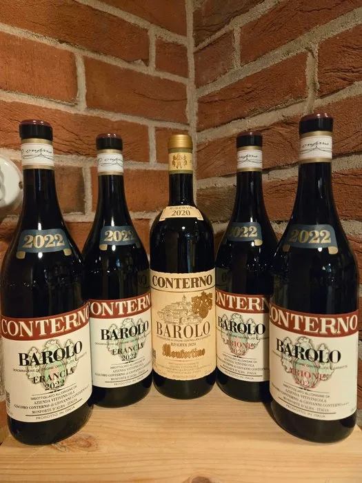 Giacomo Conterno: Monfortino 2020, Francia 2022 x2, Arione 2022 x2 - Barolo DOCG - 5 Bottles (0.75L)