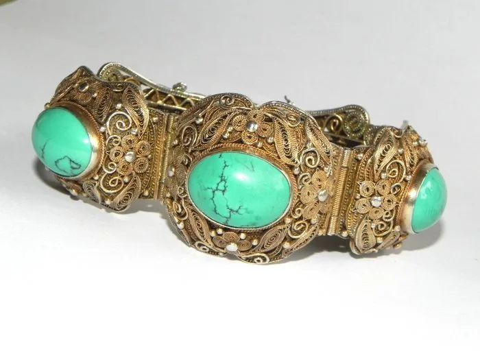 Filigree bracelet - Silver, Gold-plated - China - mid 20th century