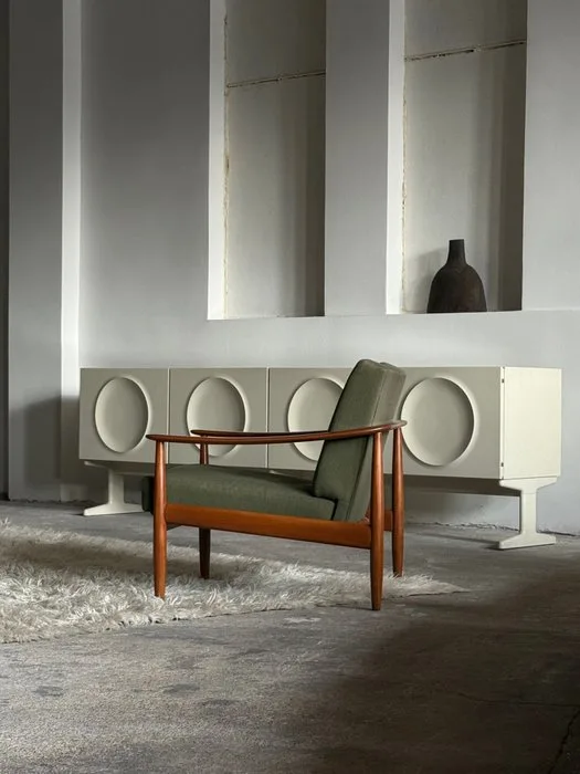 Wilhelm Knoll - Armchair (2) - Wood, Wool