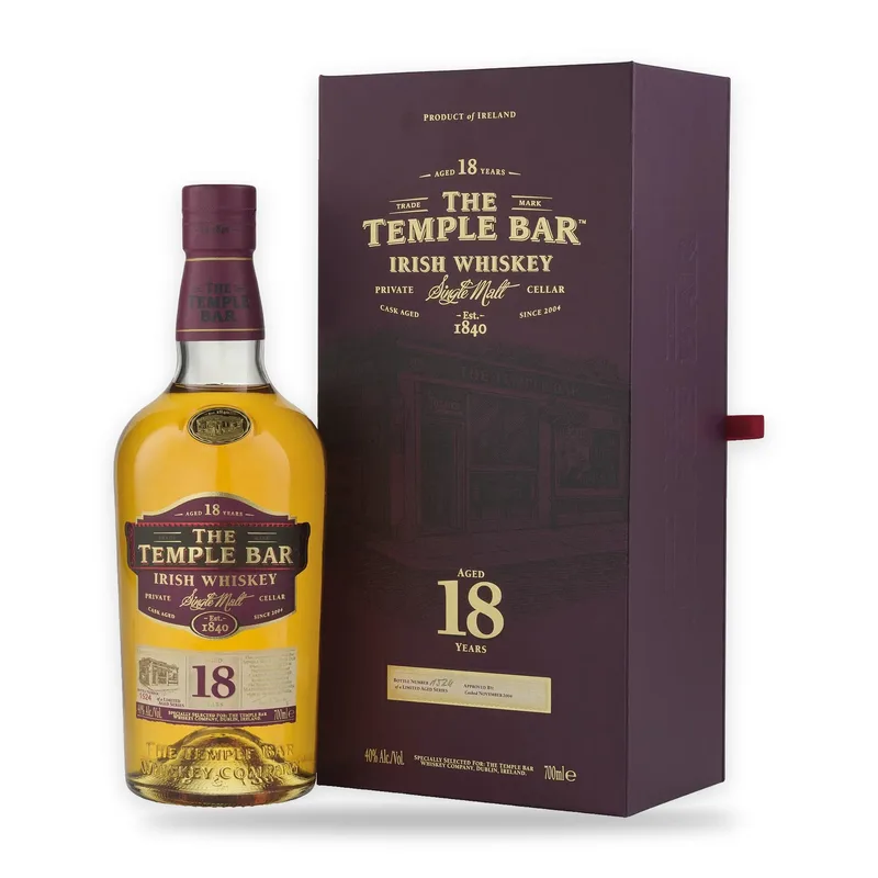 The Temple Bar 18 Year Old Single Malt Irish Whiskey (70cl, 40%)