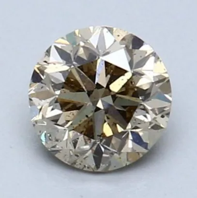 1 pcs Diamond (Natural coloured) - 0.70 ct - Round - Fancy light Brownish Yellow - SI1 - International Gemological Institute (IGI)
