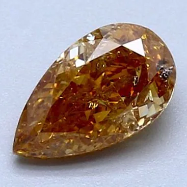 1 pcs Diamond (Natural coloured) - 1.00 ct - Pear - Fancy deep Yellowish Orange - I1 - International Gemological Institute (IGI)