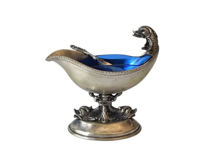 Table service - Silver 800 and blue glass