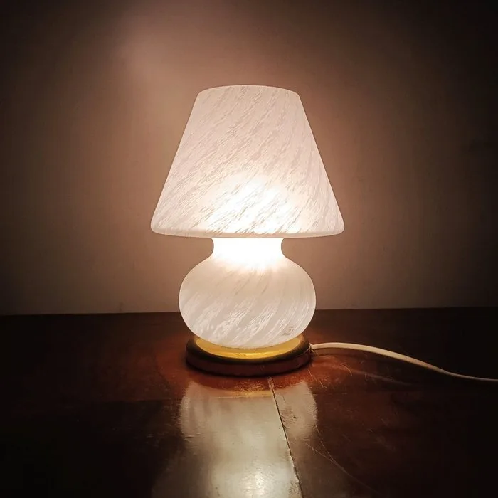 Vetri di Murano 004 - Selene Illuminazione - Table lamp - Swirl - Gilt brass, Murano glass