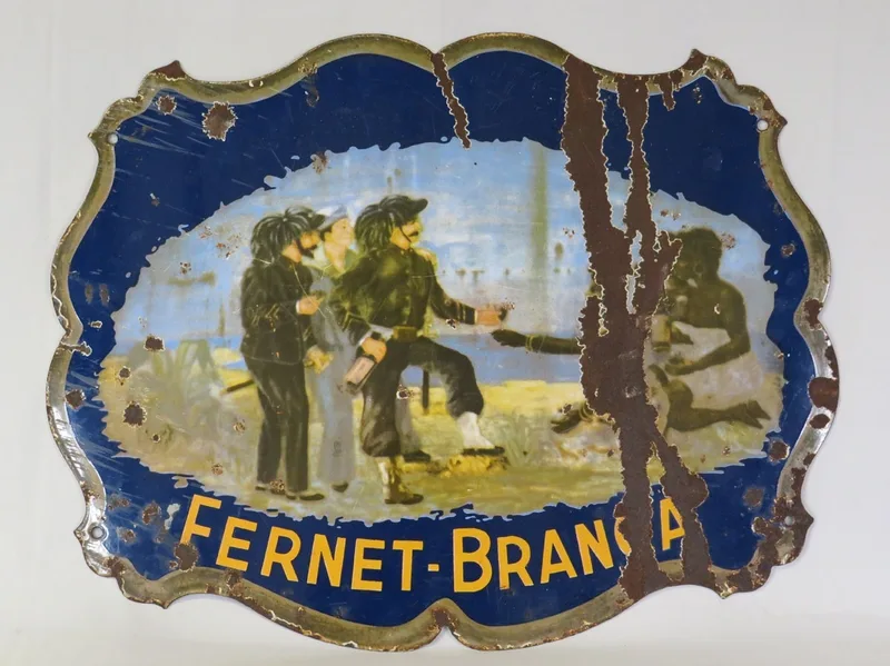 Enamel on Metal Sign 'Fernet-Branca' advertising sign approx.