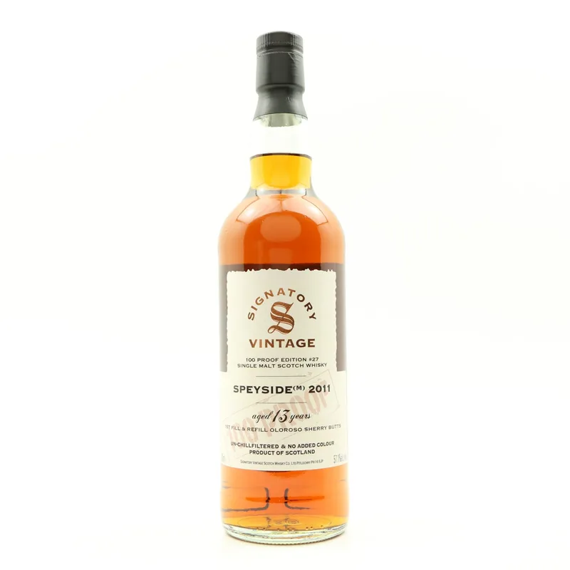 Speyside (M) – 2011 13 Year Old Signatory 100º Proof Edition #27 (70cl, 57.1%)