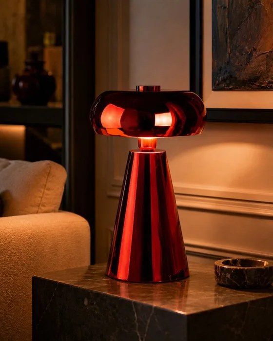 Lamp - XL Design Table Lamp - Metal - Sculptural high gloss