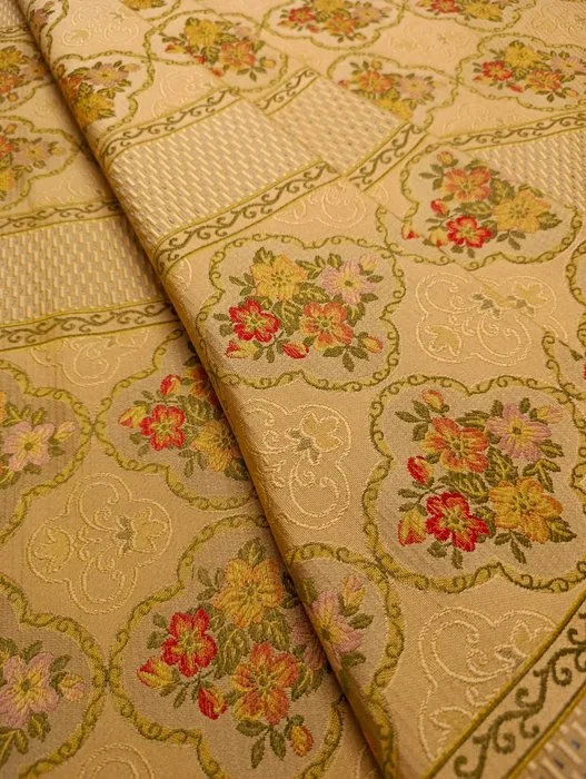 B708 - 530 x 135 cm - Raffinato tessuto d'arredo Damasco in cotone - Textile - 530 cm - 135 cm