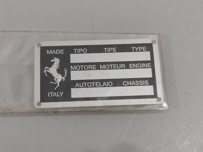 Ferrari chassis plate (identification tag) - Ferrari - Out of Production - for Classic Ferrari