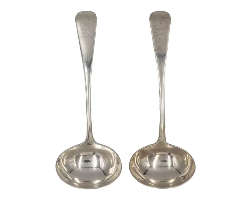 A pair of silver ladles by Josiah Williams & Co