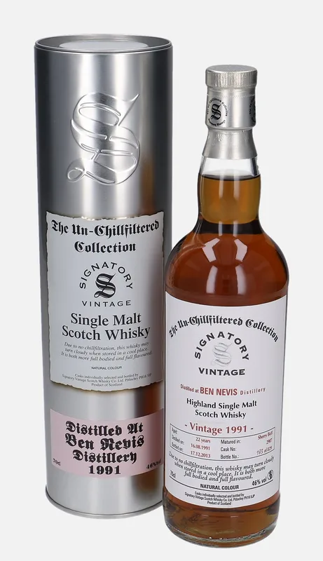 Ben Nevis – 1991 22 Year Old Signatory Vintage Scotch Whisky Co. The Un-Chillfiltered Collection