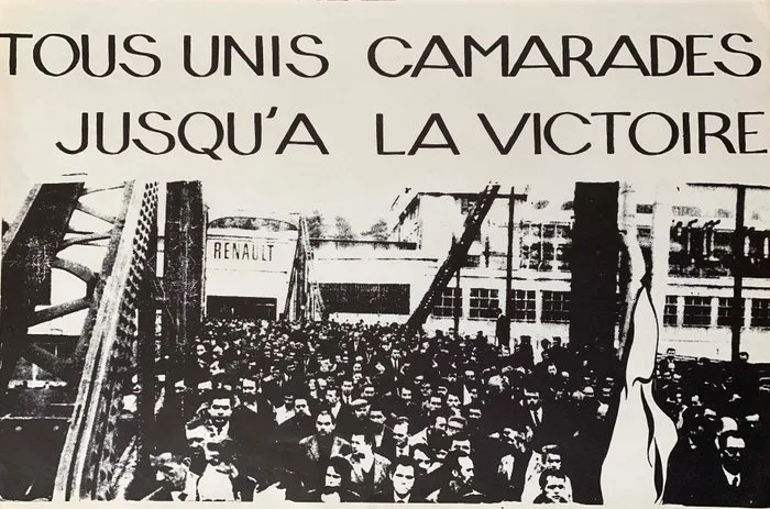 Atelier populaire à l'Ecole des Beaux-arts - Tous unis camarades, 1968