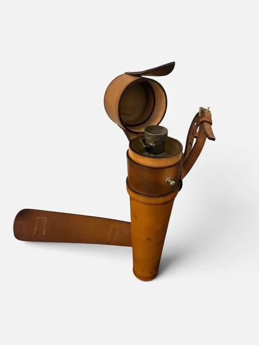 Flask - Leather, Glass