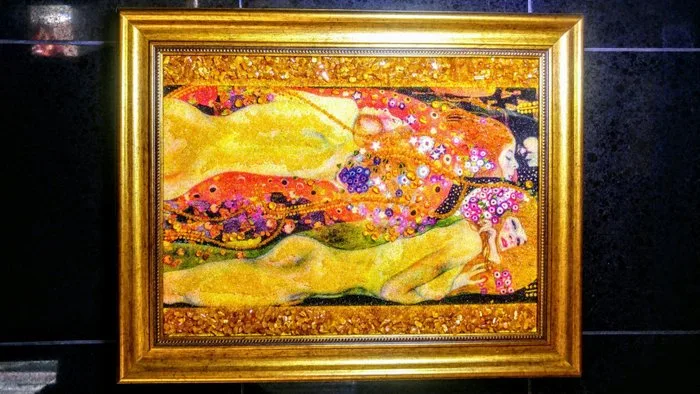 100% Natural - Amber - Baltic Amber mosaic - Klimt Picture - New collection - 48 cm - 38 cm