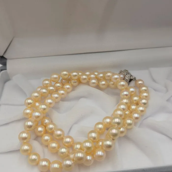 Necklace Silver Pearl - Akoya 7.5mm 27in