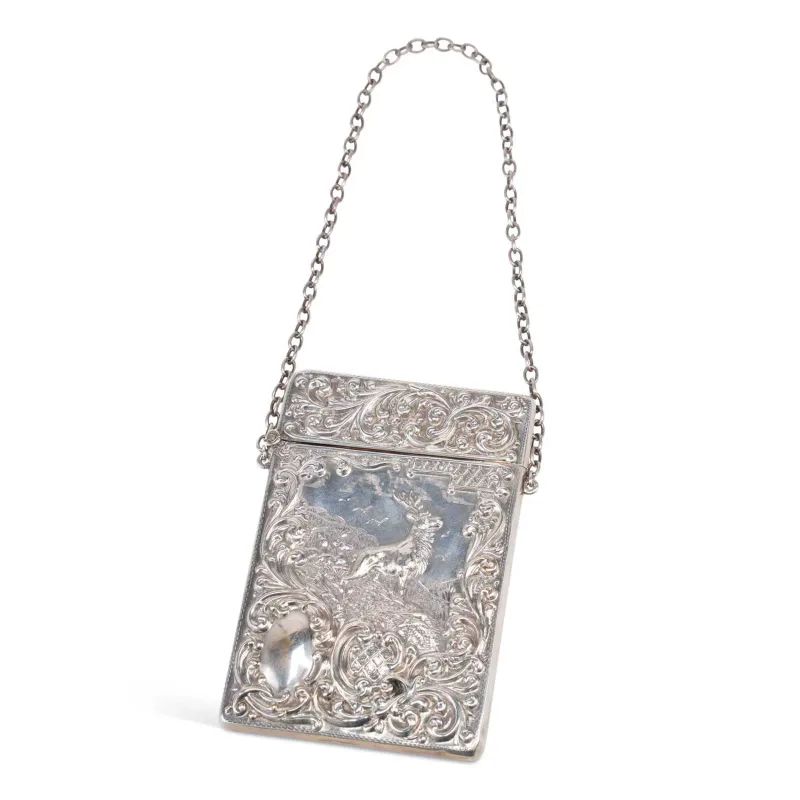 An Edwardian Silver Card Case by Crisford & Norris Ltd, Birmingham 1904, of rectangular form