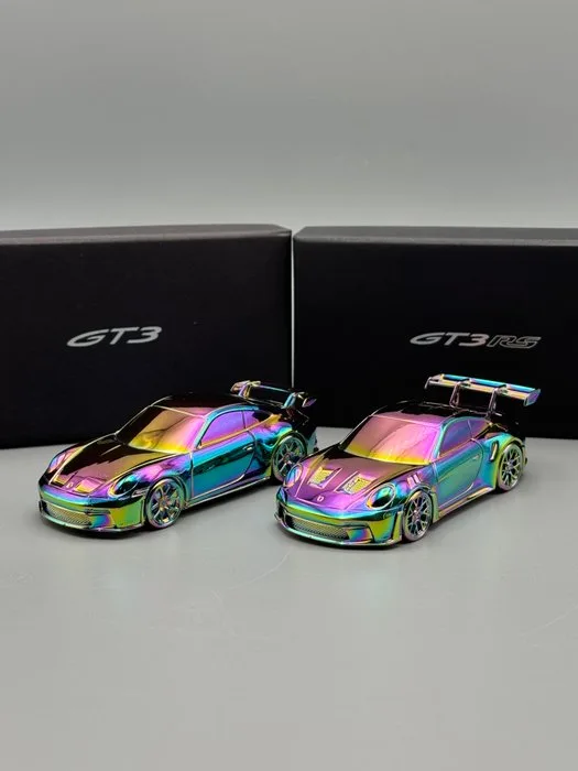 Porsche GT3 RS + GT3 seven colours Paperweight - Porsche