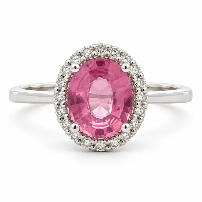 Ring - 18 kt. White gold - 1.80ct. tw. Spinel - Diamond - Good Color Quality