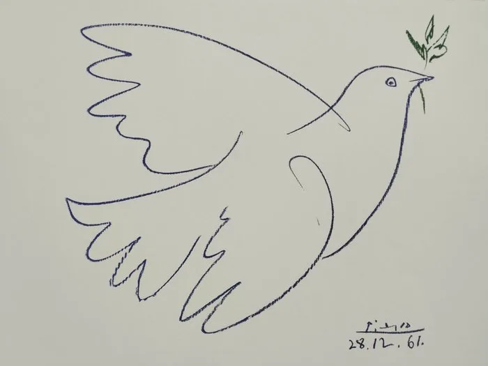 Pablo Picasso - Lithographie sur papier Velin d'Arche "Colombe Bleu" - 1990s