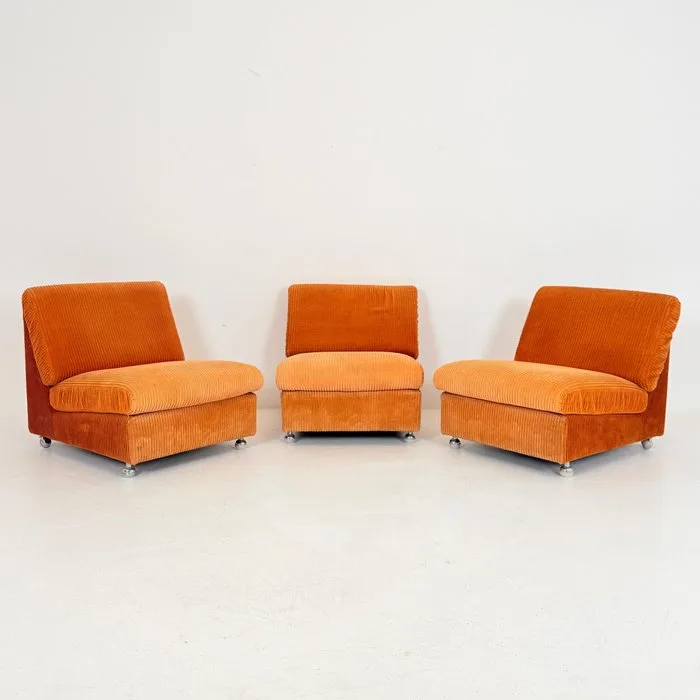Sofa - fabric - Three modular lounge chairs