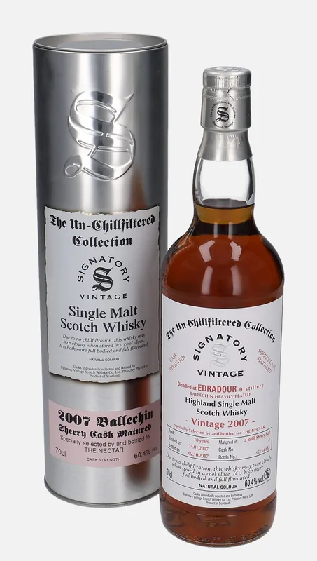 Edradour – 2007 10 Year Old Signatory Vintage Scotch Whisky Co. The Un-Chillfiltered Collection