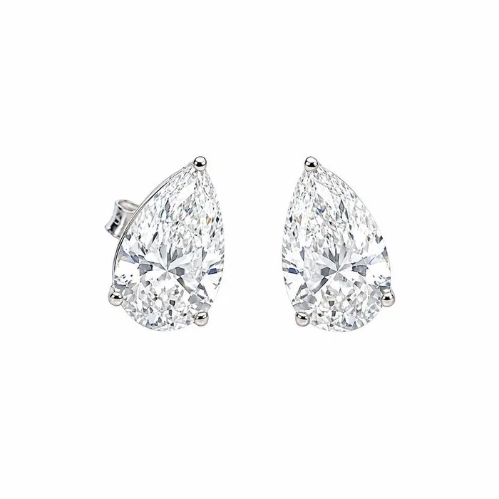 Earrings - 14 kt. White gold - 4.03ct. tw. Diamond (Lab-grown)