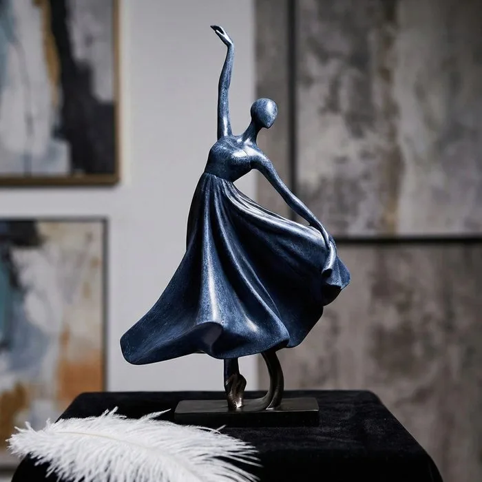Sculpture, "Swan Lake Reverie" — Abstract Ballerina Sculpture - 24 cm - Resin