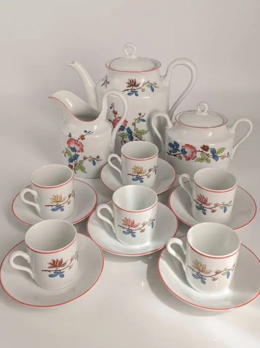 Richard Ginori - Coffee set for 6 (15) - Impero-Decoro Peonia - Bone china