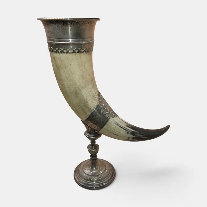 Drinking horn - Silverplated, Horn - Cornucopia 1890-1910