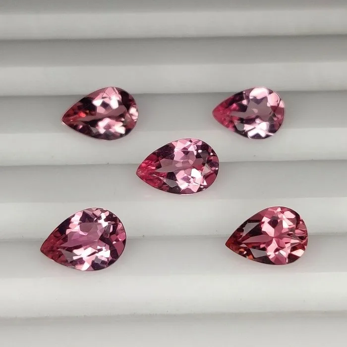 5 pcs Pink Tourmaline - 3.19 ct - International Colored Gemstone Association (ICA GemLab) - Top Matching Set !