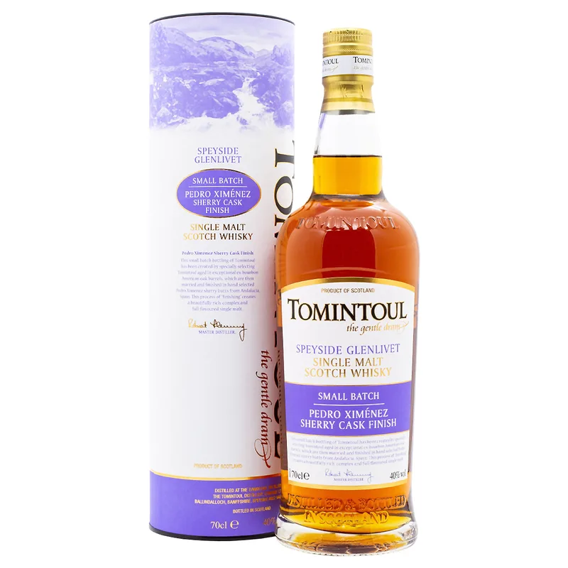 Tomintoul – Pedro Ximénez Sherry Cask Finish Small Batch Speyside Single Malt Scotch Whisky (70cl, 40%)