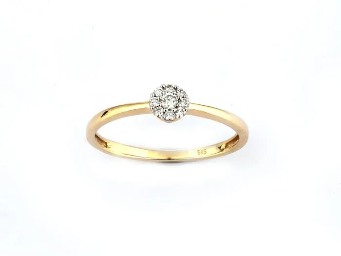 Ring - 14 kt. Yellow gold - 0.11ct. tw. Diamond (Natural)