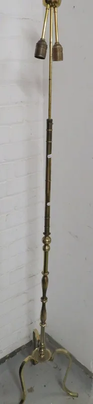 Vintage Brass Adjustable Floor Lamp, tripod supports approx.