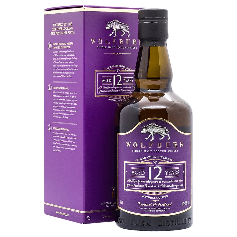 Wolfburn – 12 Years Old Single Malt Scotch Whisky (70cl, 46%)