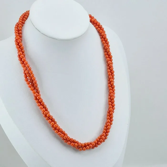 Coral - Silver - Necklace - CORALLO MEDITERRANEO
