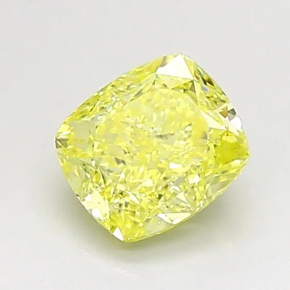 1 pcs Diamond (Natural coloured) - 1.01 ct - Cushion - Fancy intense Yellow - SI1 - Gemological Institute of America (GIA)