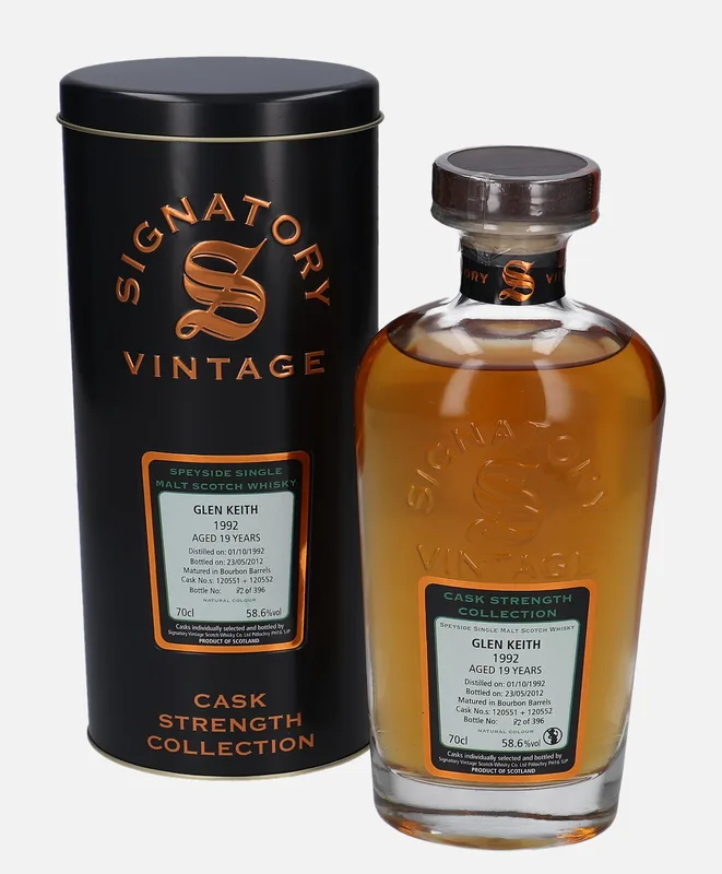 Glen Keith – 1992 19 Year Old Signatory Vintage Scotch Whisky Co. Cask Strength Collection