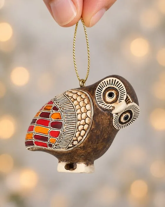 Christmas tree ornament (10) - Resin - Christmas ornament with an owl