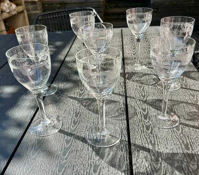 St. Louis - Chalice (8) - Crystal - Rare set manon St Louis