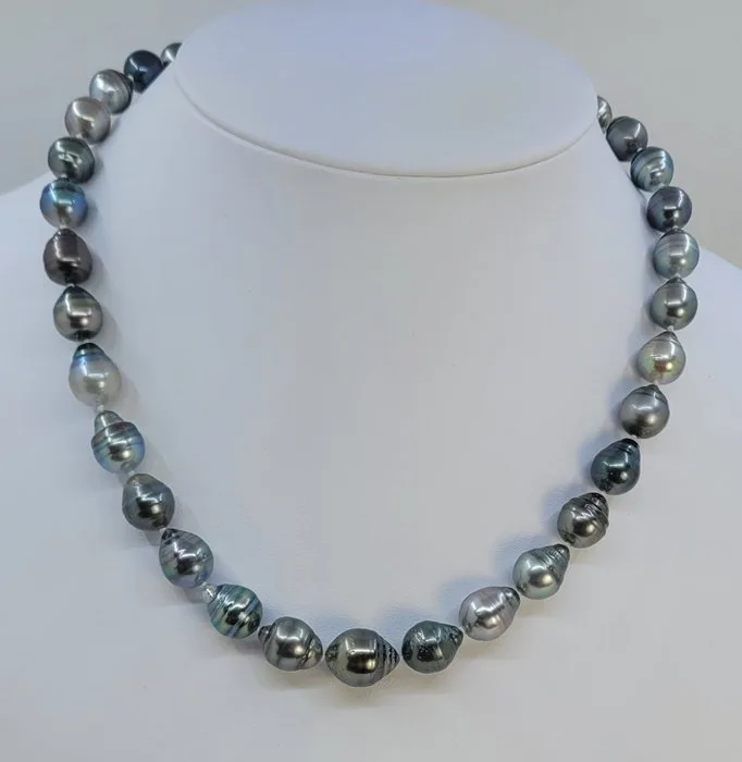 Necklace ALGT Certified 8.9x11.9mm Multi Tahiti Pearls