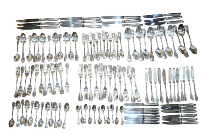 Christofle - Cutlery set for 12 (119) - Rubans - Silverplated