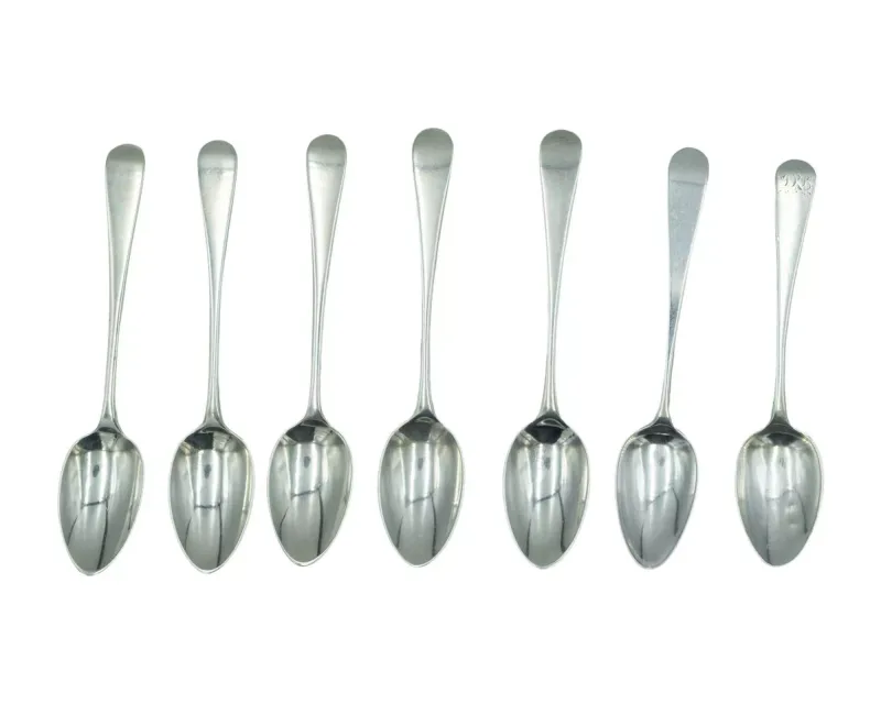 A harlequin selection of Georgian silver Old English pattern teaspoons