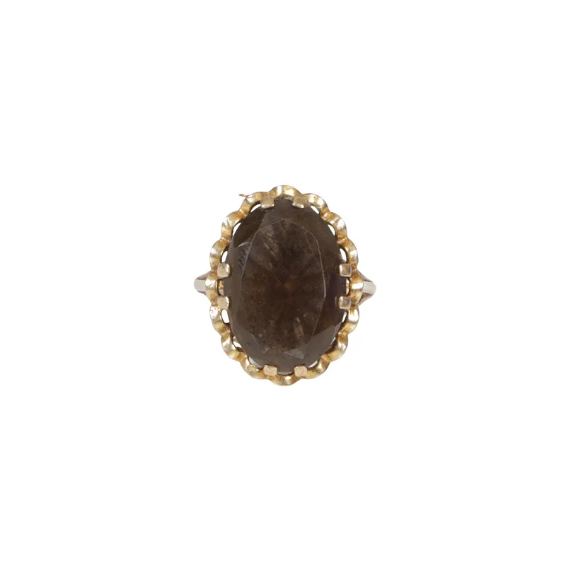 A 9 Carat Gold & Smokey Quartz Ring